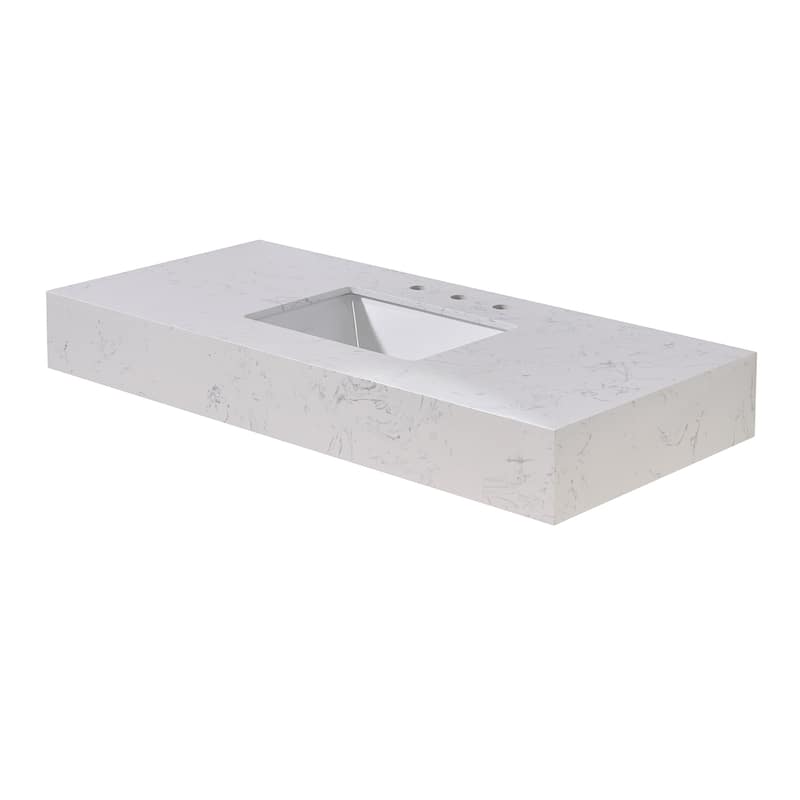 Altair Merano Bathroom Vanity Countertop in Aosta White Apron Finish Without Vanity - 48"