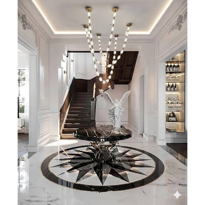 22-Light Brass LED Chandelier With Clear Crystal Shades