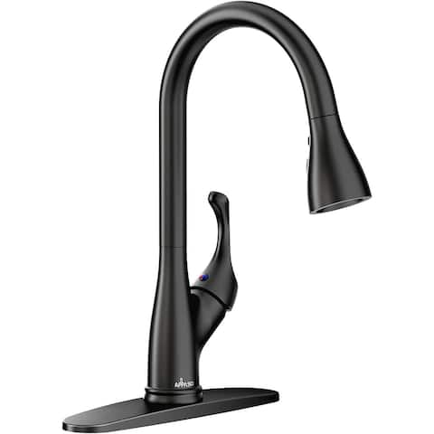 Black Kitchen Faucet With Pull Down Sprayer Single Handle High Arc