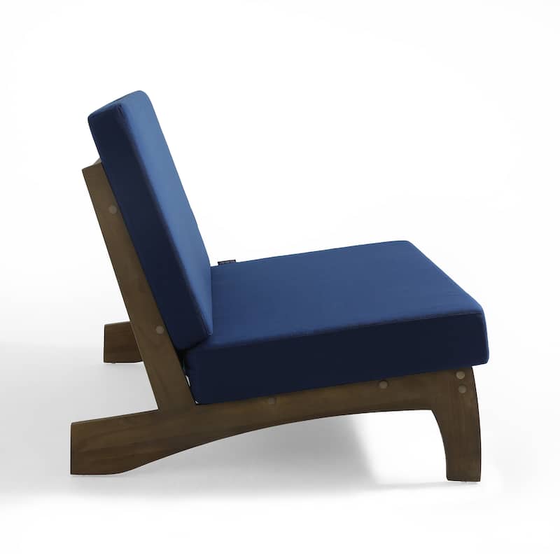 Outdoor Acacia Club Chair Set Loveseate with Weather-Resistant Cushions