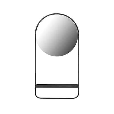 Metal Framed Wall Mirror with Shelf