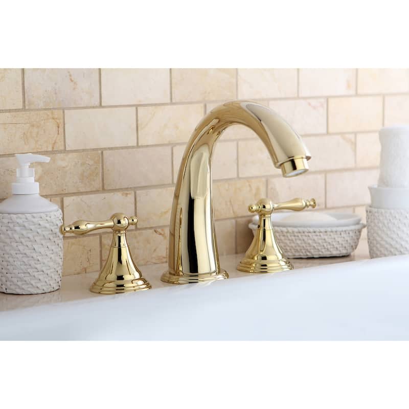 Kingston Brass Royale Deck Mounted Roman Tub Filler with Lever Handles