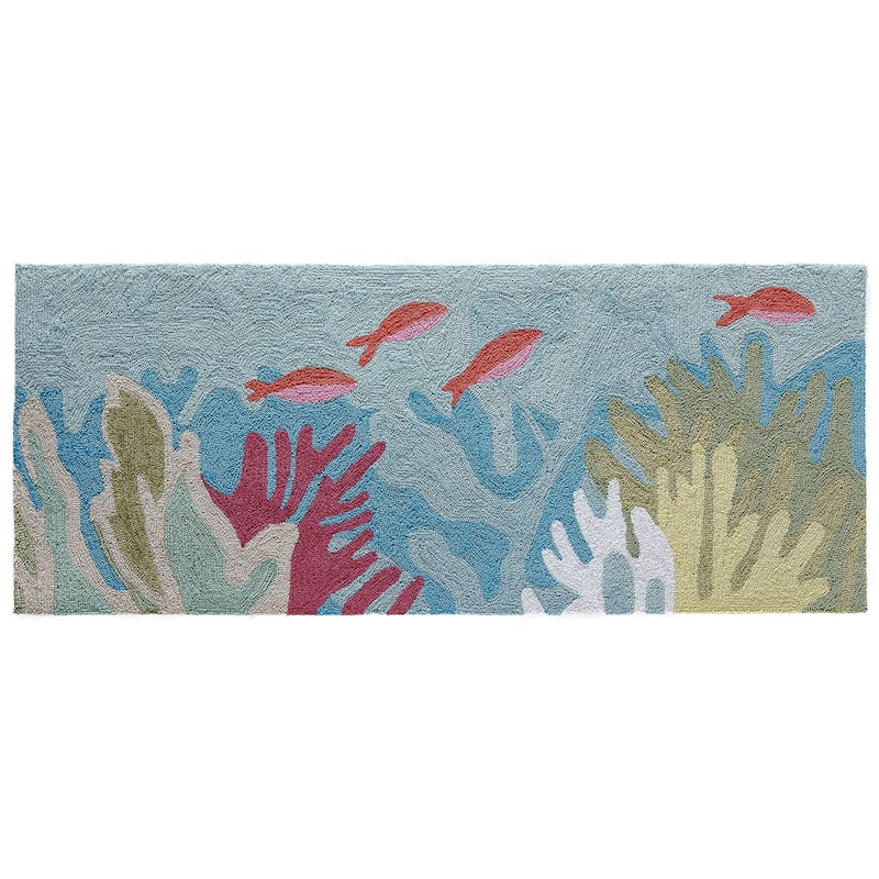 Liora Manne Ravella Ocean View Indoor/Outdoor Rug Blue 2' x 5' - 2' x 5'