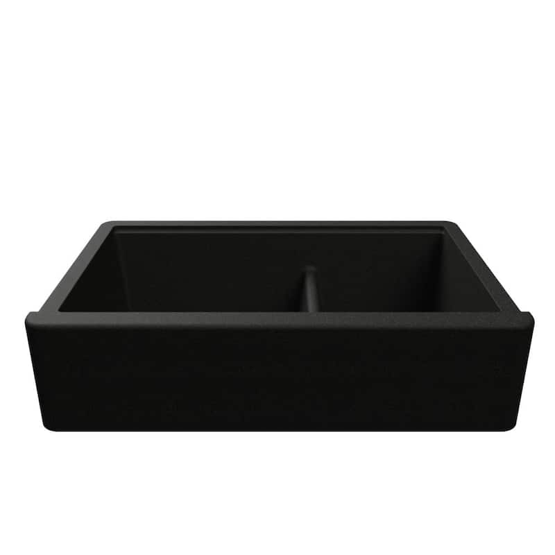 Self-Trimming Quartz Composite 36" Farmhouse Double Bowl Kitchen Sink