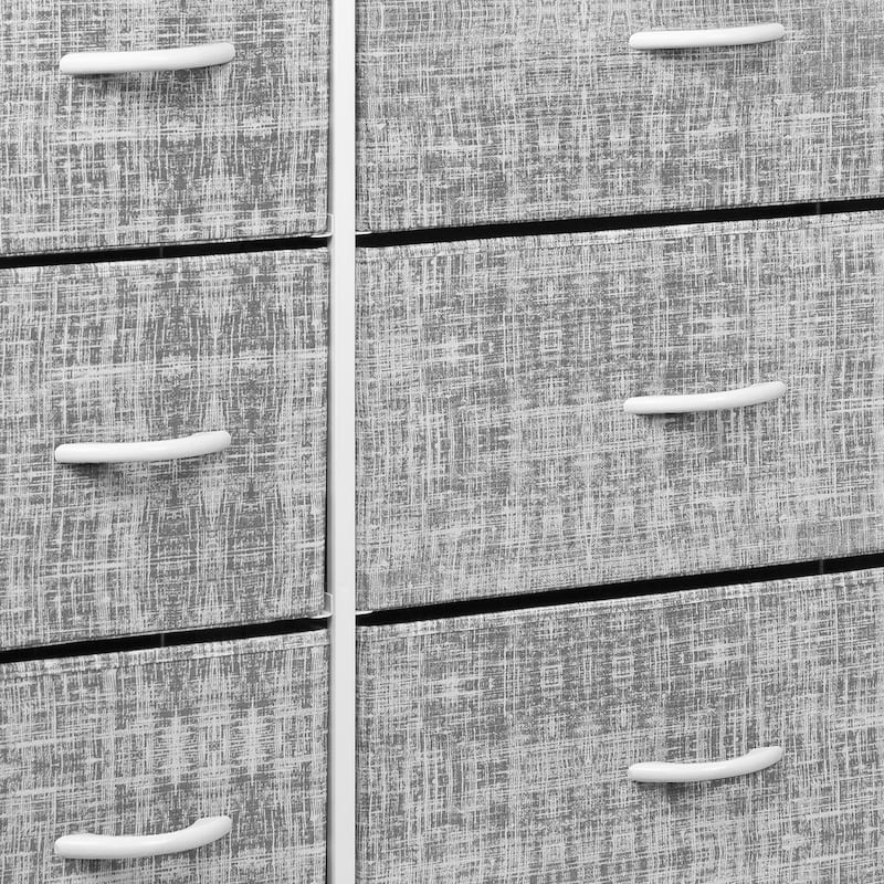 Sorbus Extra-large Steel and Grey Fabric 12-drawer Dresser