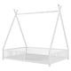 preview thumbnail 28 of 38, Metal House Platform Bed with Triangle Structure and Guardrail