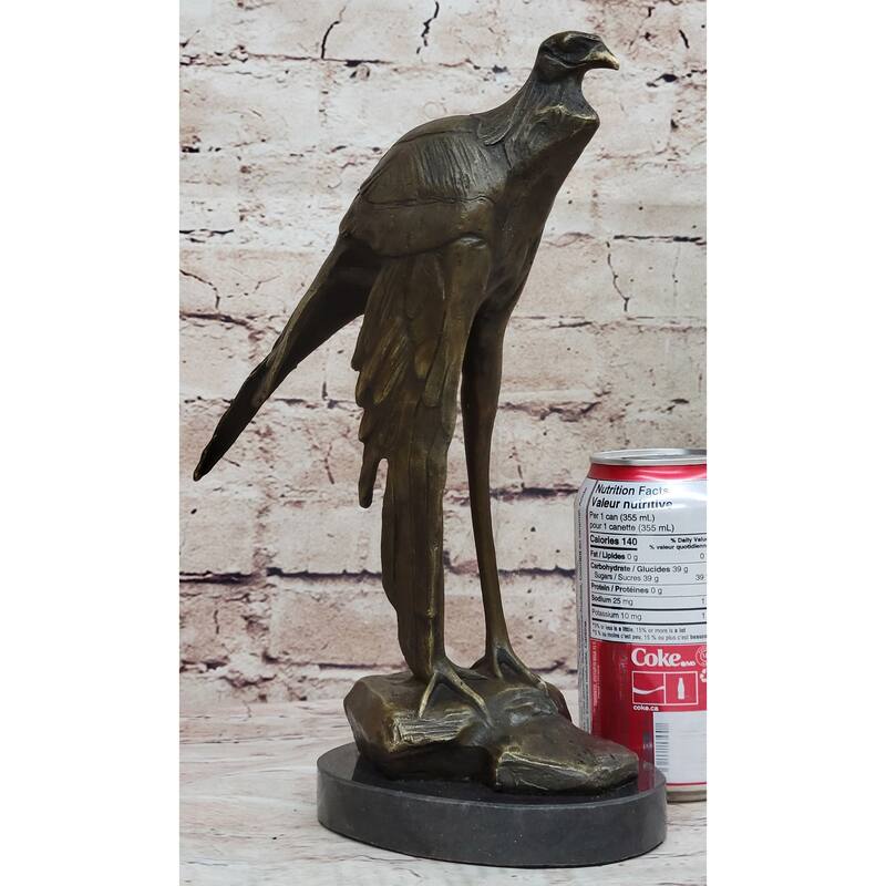 Bird Of Prey Vulture Bronze Statue Sculpture Figure On Marble Base 10 Inches X 9 Inches