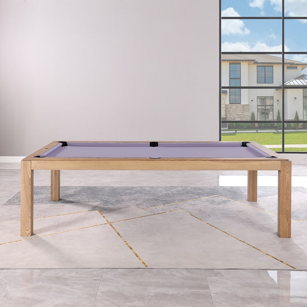 Olivia 8ft Vintage Ash Billiard Slate Pool Table with Dining Top