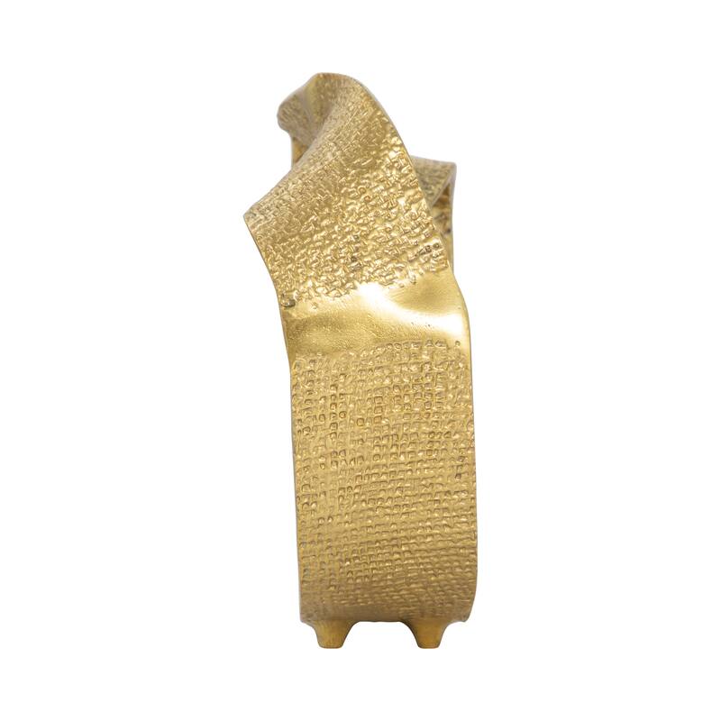 Sagebrook Home Metal Twisted Hammered Ring, Gold, Oval, Textured, Serenity Novelty Figurines