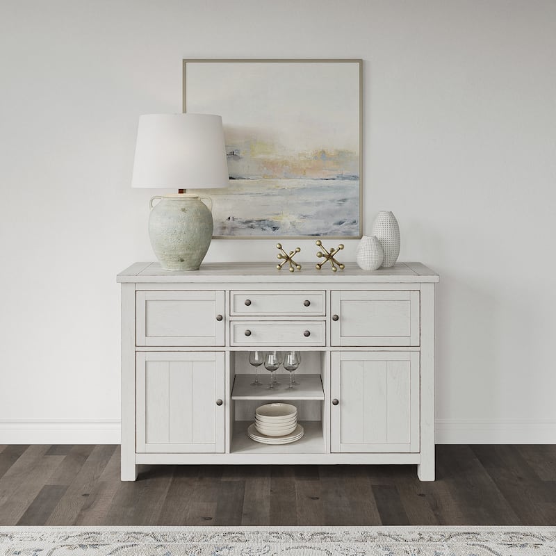 Signature Design by Ashley Robbinsdale Antique White Dining Server - 56"W x 18"D x 36.13"H