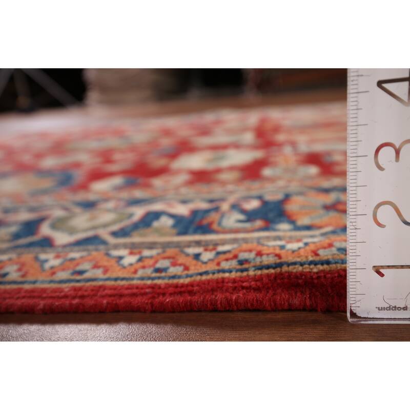 Red Oriental Kazak Area Rug Hand-Knotted Wool Carpet - 5'1" x 6'7"