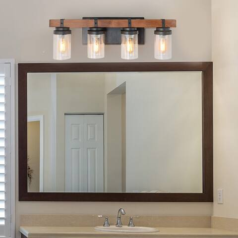 Anmytek 4-Lights Vanity Light with Bubble Glass Shade Wall Mount Sconce Lighting for Bedroom,Kitchen,Hallway