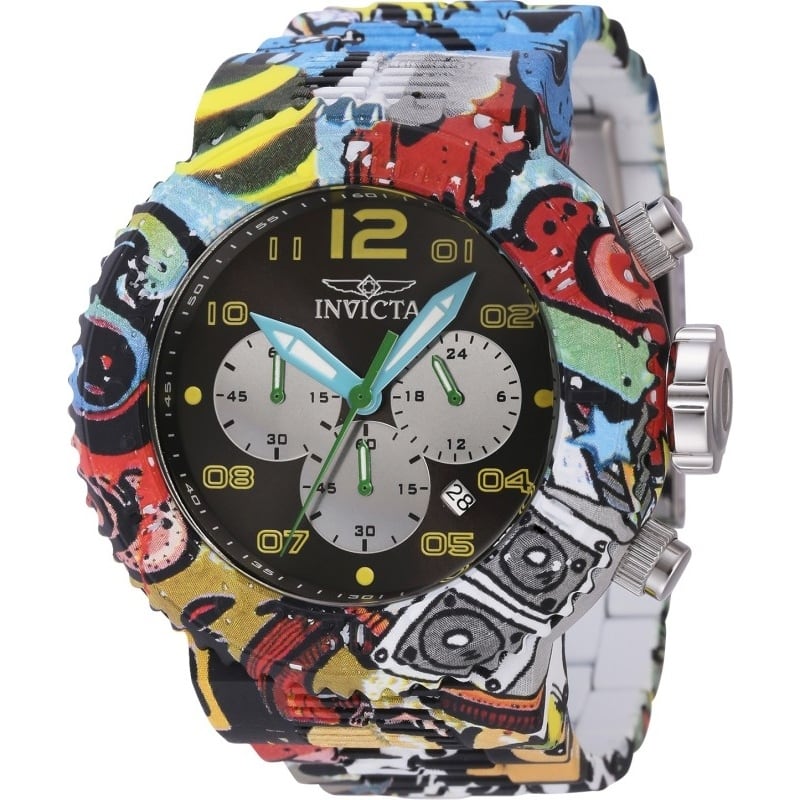 Invicta Men's 43233 Pro Diver Quartz Chronograph Black, Yellow Dial Watch - Black