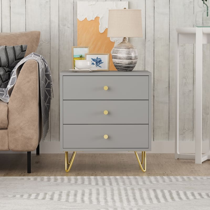 2-Drawer Nightstand With One-Shelf