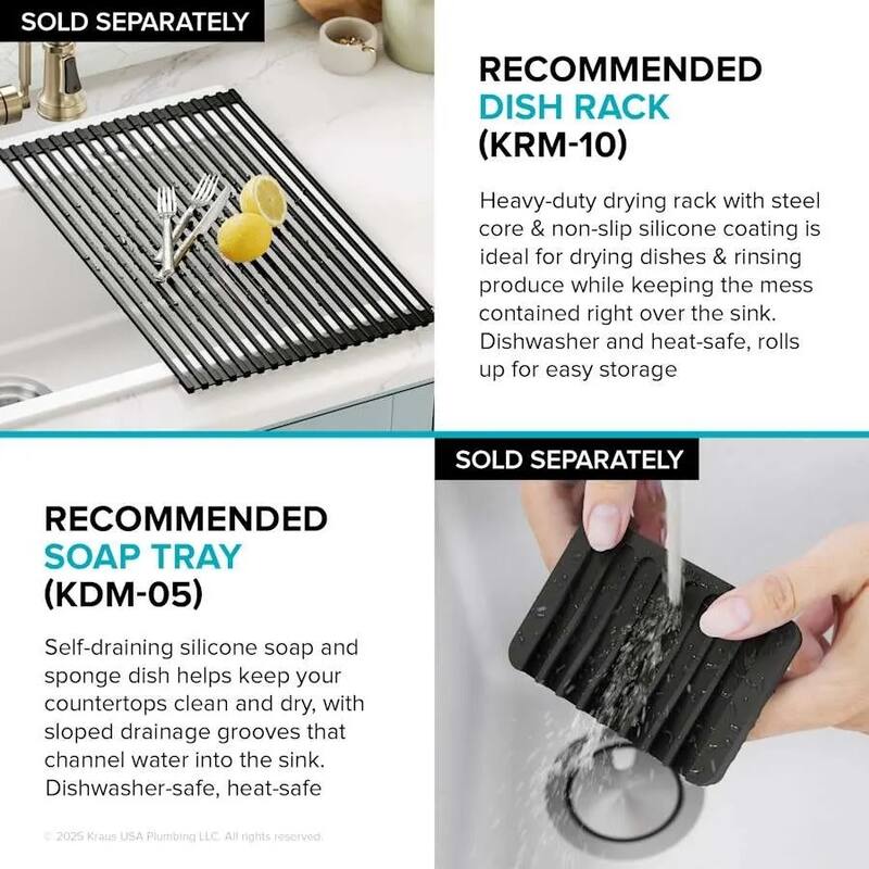 Kraus 30-3/4" Single Basin Dual Mount (Drop In or Undermount) Granite