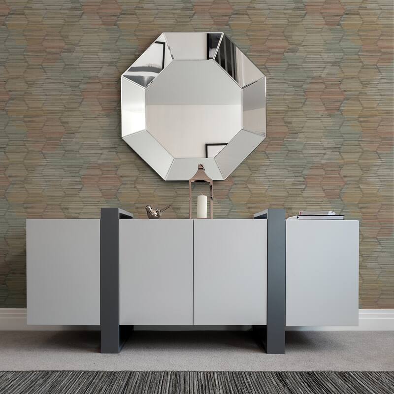 A-Street Prints Jabari Brown Geometric Faux Grasscloth Wallpaper