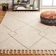 preview thumbnail 3 of 9, SAFAVIEH Handmade Casablanca Slavomira Moroccan Boho Rustic Wool Rug 3' x 5' - Beige - Rectangle