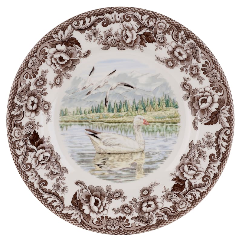 Spode Woodland Dinner Plate - Assorted Animals - 10.5 Inch - Snow Goose