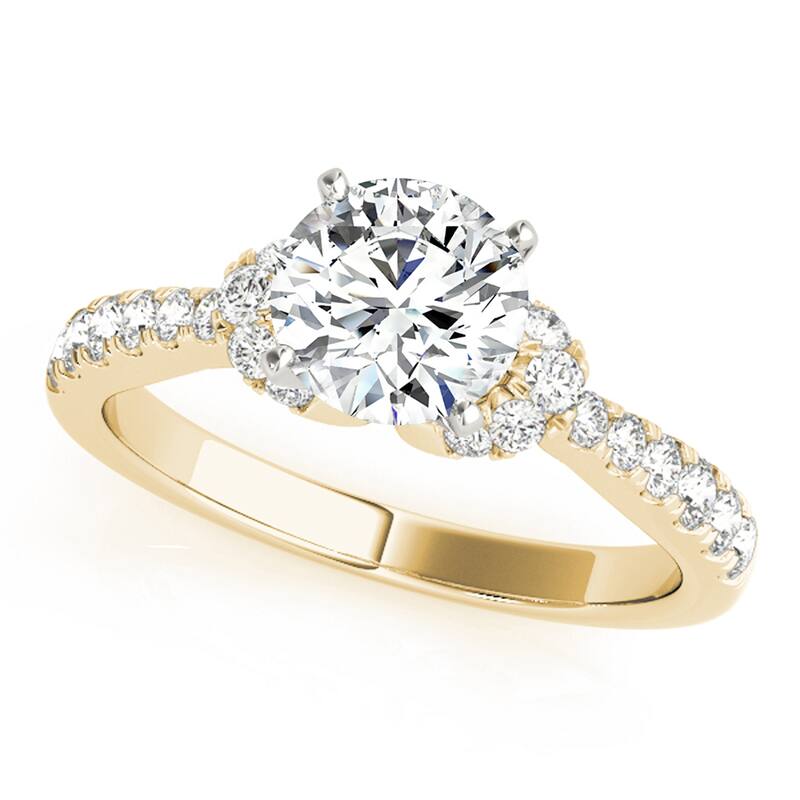 Auriya 14k Yellow Gold Lab Grown Round Diamond Halo Engagement Ring 0.50 to 5.00 ct. tw. (F-G VS) - 4.00 ct. center - 9