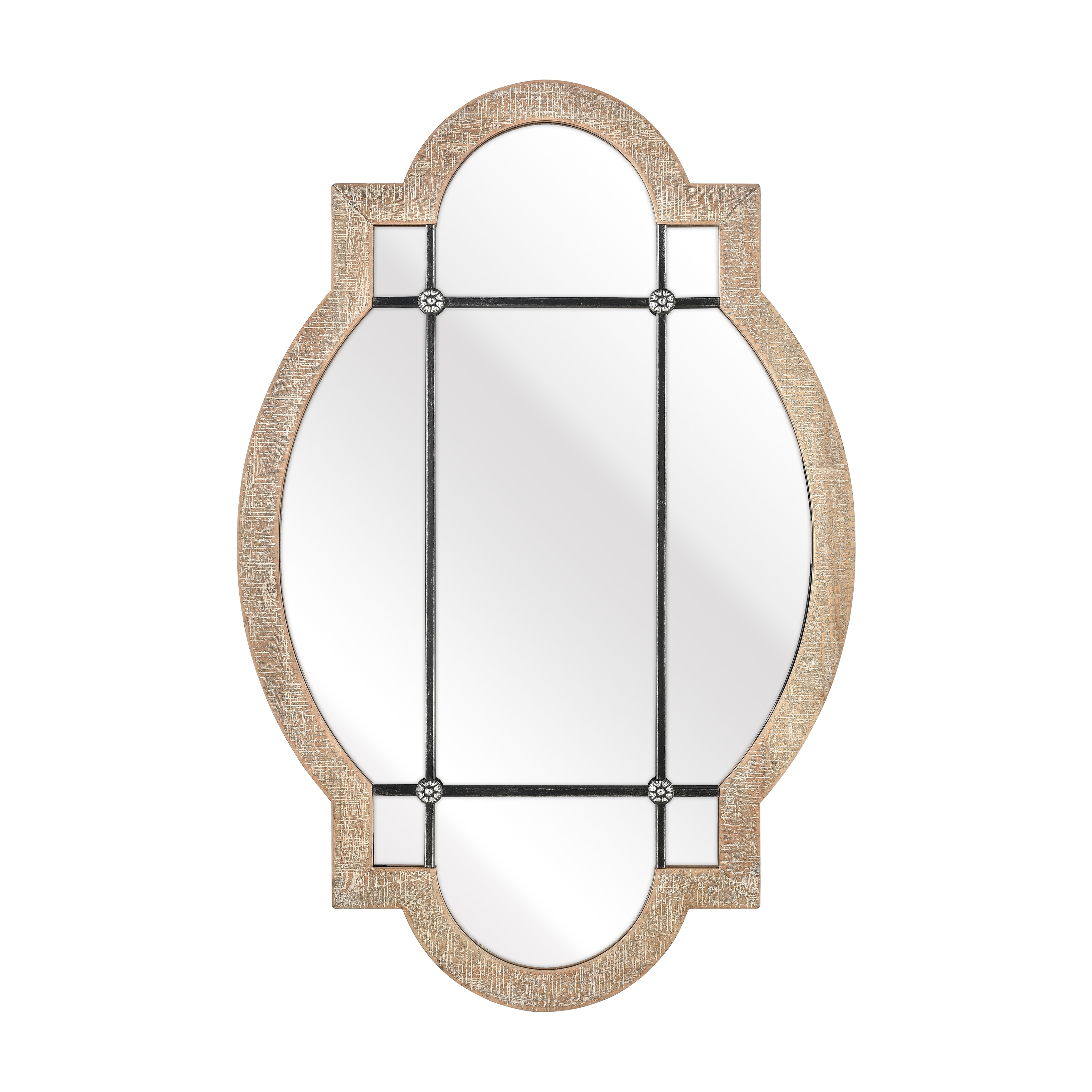 Atlas Odette Oval and Geometric Wall Mirror - 31.5 inch High