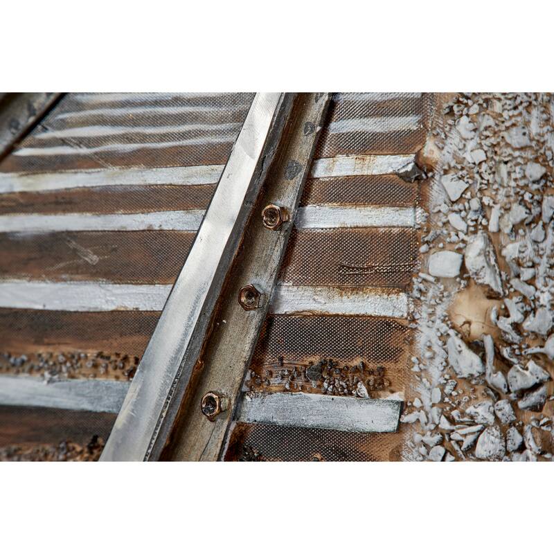 Canvas Landscape Railroad Framed Wall Art with Silver Frame - Gray - Roche River Decor