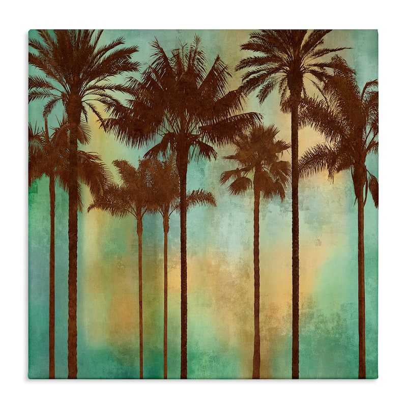 Stupell Palm Trees over Gradient Canvas Wall Art Design By John Seba - 17 x 17