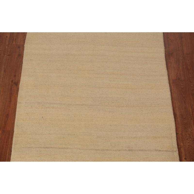 Modern Gabbeh Runner Rug Hand-Knotted Tribal Wool Carpet - 2'9" x 9'6"