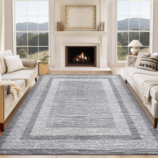 Mytone RUG【L: 120cm×160cm】：Lake Garvee Foldable Machine Washable Rug, TPR Backing, Non-slip - On