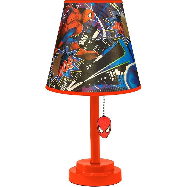 Marvel Spiderman Double Shade Kids Table Lamp - Red