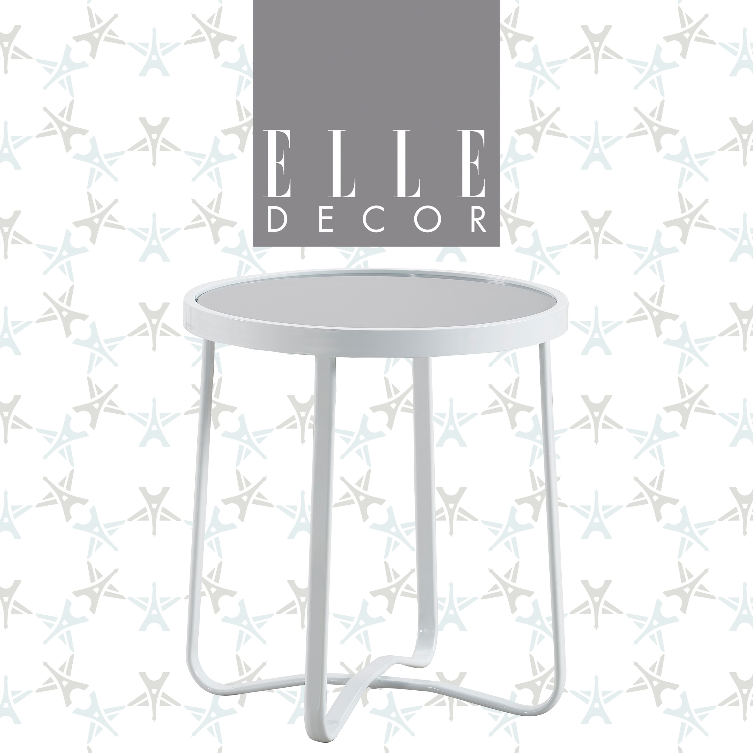 Shop Elle Decor Mirabelle Outdoor Side Table French White