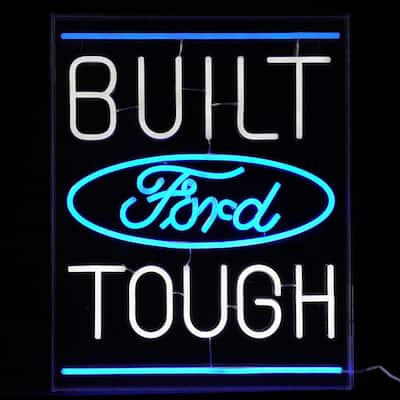 Licensed Ford Built Tough Acrylic LED Wall Decor Sign - 16" x 20" - 16" x 20"
