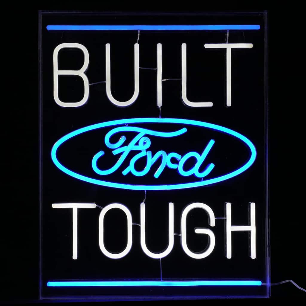 Licensed Ford Built Tough Acrylic LED Wall Decor Sign - 16" x 20" - 16" x 20"