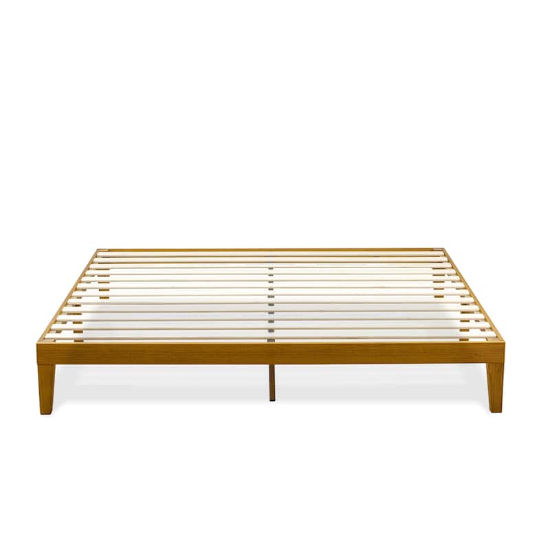 East West Furniture King Size Platform Bed Frame with 4 Solid Wood Legs and 2 Extra Center Legs - (Finish Option)