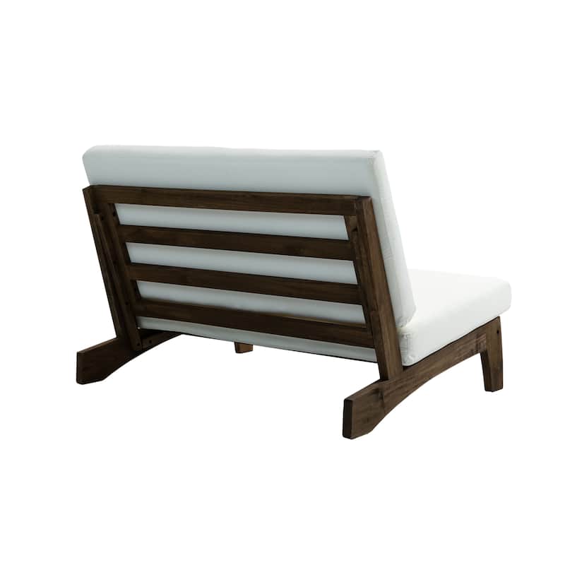 Sectional Wood Furniture 2 Seat Armless Patio Sofa