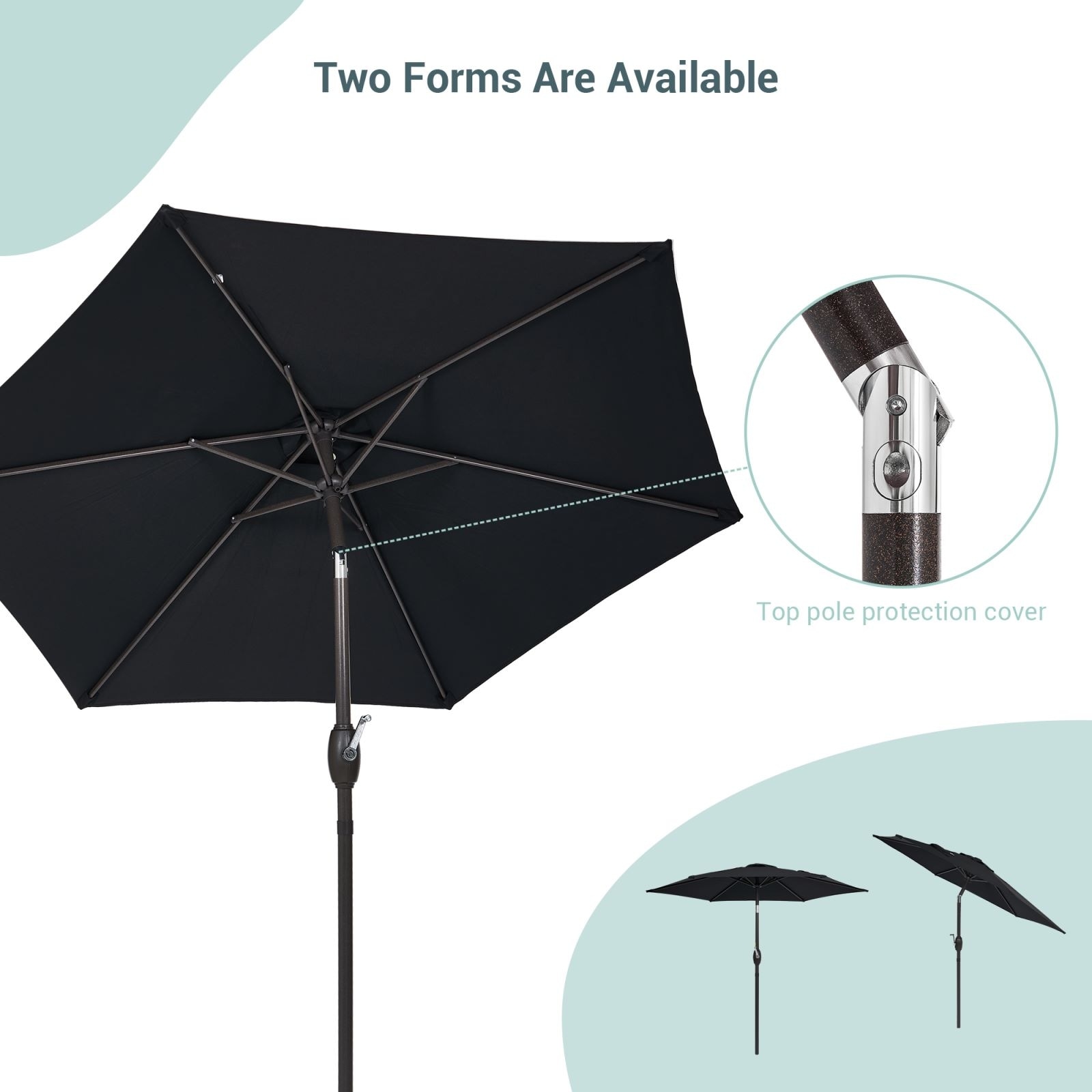 Bonosuki 7.5Ft Patio Market Umbrella Weather-Resistant Table Umbrella