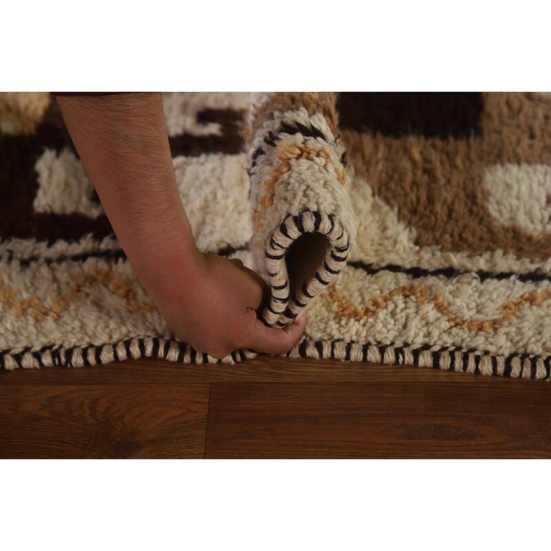 Vegetable Dye Kurdish Runner Rug Handmade Turkish Wool Carpet - 3'4"x 10'7"
