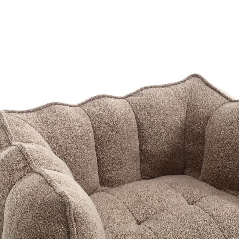 42''W Soft Bean Bag Chair with High Resilient Foam and Footstool