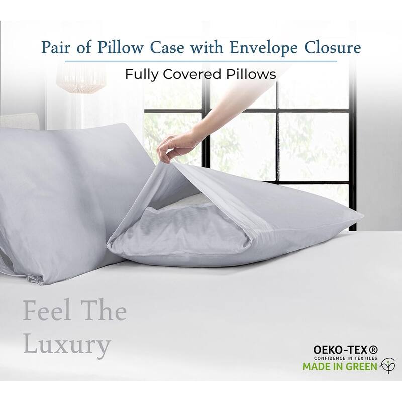 Royale Linens 400 Thread Count Cotton Pillowcase Set of 2