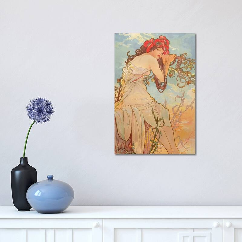 iCanvas "The Seasons - Summer, 1896" by Alphonse Mucha Canvas Print - 18x12x1.5