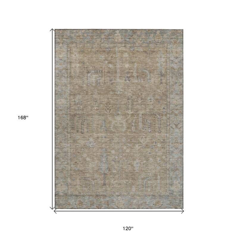 HomeRoots Oriental Traditional Rectangle Outdoor Rug