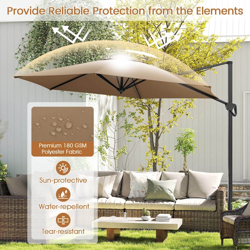 Costway 9 FT Cantilever Patio Umbrella Offset Hanging Umbrella with