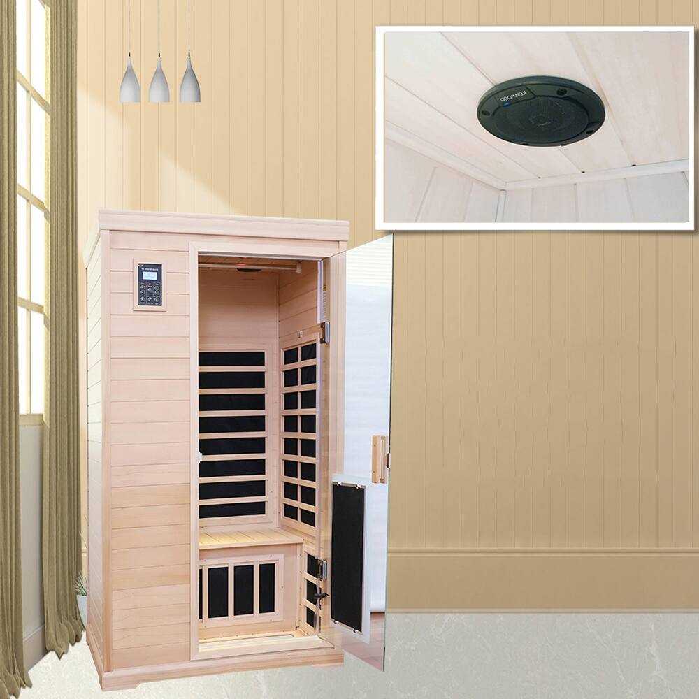 2-Person Sauna with LCD Display, Touch Control and Bluetooth - 44" x 39" x 76"