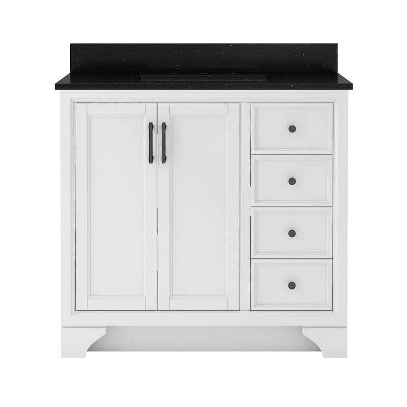 CRAFT + MAIN LCVT3722D-QBG Lanagan 37" Free Standing Single Basin - White