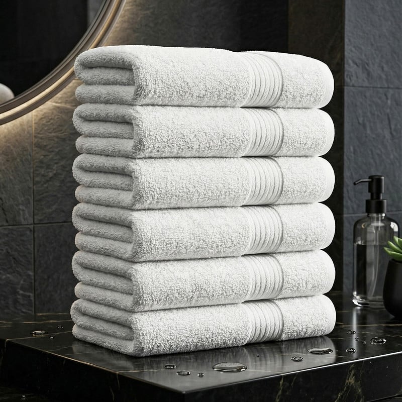 Superior Cotton 600 GSM Hand Towels 18x28 Inch by Ample Decor - 6 Pcs