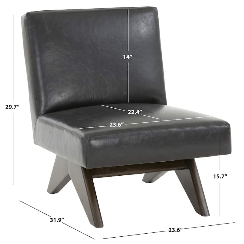SAFAVIEH Couture Todora Vegan Leather Accent Chair - 24 In. W x 32 In. D x 30 In. H - 24Wx32Dx30H