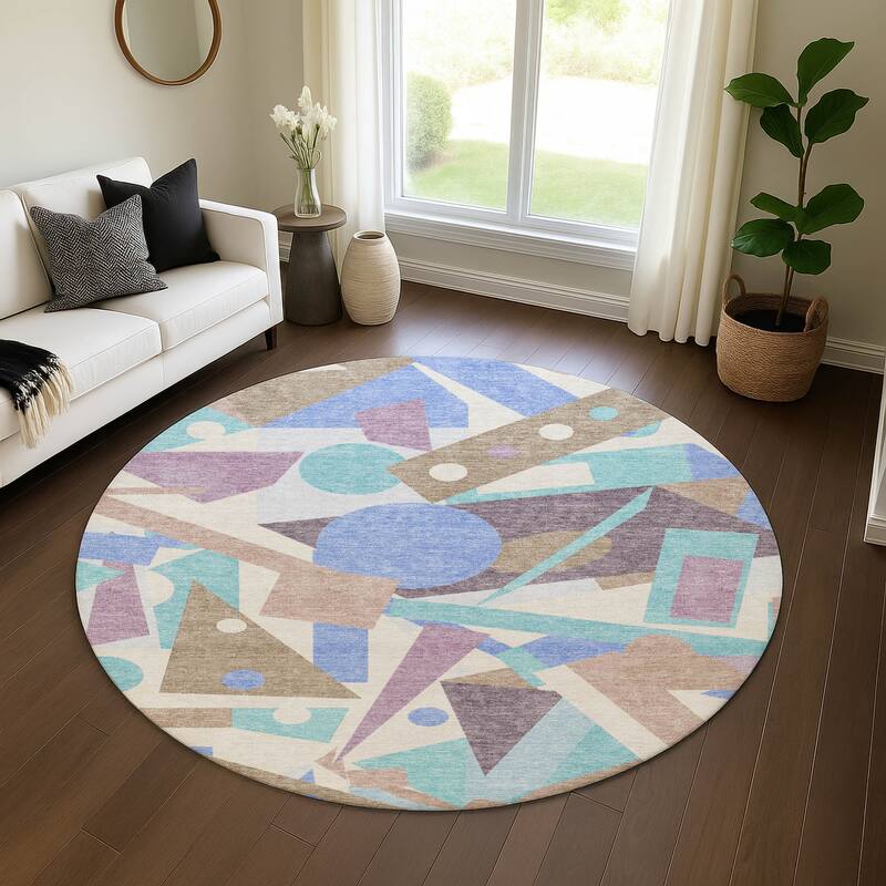 Premium Washable Super Soft Casual Contempoary Mayfield Rug - Mocha - 8' x 8'