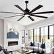 preview thumbnail 12 of 12, Cusp Barn 72 Inch Indoor/Outdoor Black Modern Large Ceiling Fan with Lights and Remote, Reversible Quiet DC Motor Ceiling Fan
