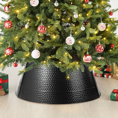 Glitzhome 22"/26"D Hammered Metal Christmas Tree Collars