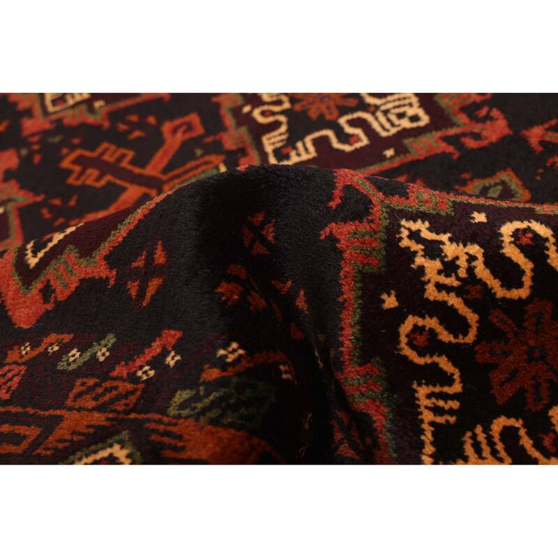 ECARPETGALLERY Hand-knotted Teimani Dark Navy Wool Rug - 4'2 x 6'11