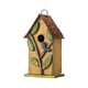 preview thumbnail 43 of 62, Glitzhome 10"H Multicolor Cute Distressed Solid Wood Birdhouse with 3D Flowers Green/Yellow